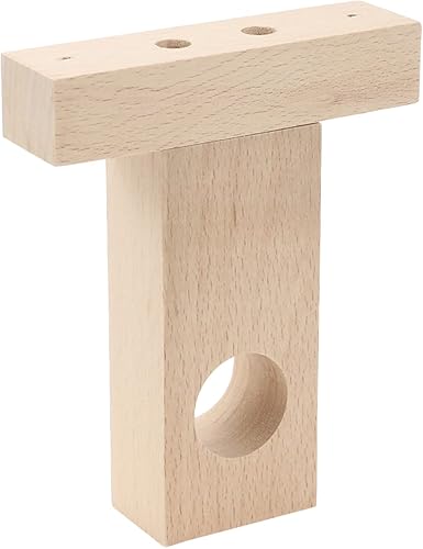 Miniatura 4 de Tsnamay 2 piezas de soporte de madera sin terminar, soporte de barra de cortina, soporte de extremo de armario, soporte de barra de armario, soporte