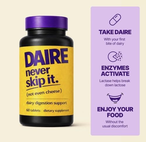 Daire Lactase Enzyme Tablets 9000 FCC – Fast-Acting Lactose Pills for Lactose Intolerance & Dairy Relief – Vegan, Non-GMO, Gluten-Free – 60 Tablets — Amazon image 4