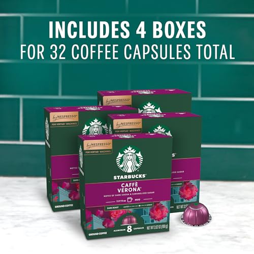 Image of Starbucks by Nespresso Vertuo, Caffe Verona Dark Roast Coffee, 32-count Coffee Pods, Brews 7.8 oz.