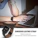 iHillon Compatible with Fitbit Versa 2 Bands/Fitbit Versa Bands for Men Women, Classic Genuine Leather Replacement Straps Compatible for Fitbit Versa Lite Bands for Women Men, Black+Black Buckle