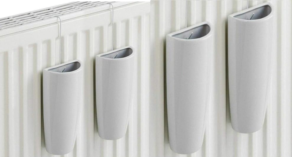DWD Air Humidifier Radiator Water Evaporator Ceramic Moisture Dry Air Pot Hanging Air Humidity Control Aroma Diffuser Set of 4 Conical White Replace Lost Moisture