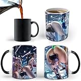 Heat Sensitive Anime Beauty Coffee Mug Cup, Cartoon Bikini Girl Color Changing Coffee Beer Mug, Creative Coffee Mug Good Gift for Japanese Cartoon Fans Lovers Otaku Friends Girl Boy -350 Ml (G)