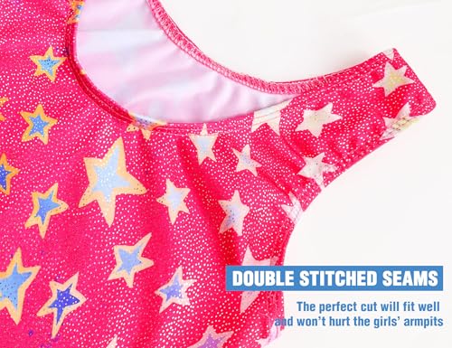 Image of TENVDA Leotards for Girls Gymnastics Kids Children Biketard With Shorts Sparkly Unicorn Dance Unitards(Multiple Colors)
