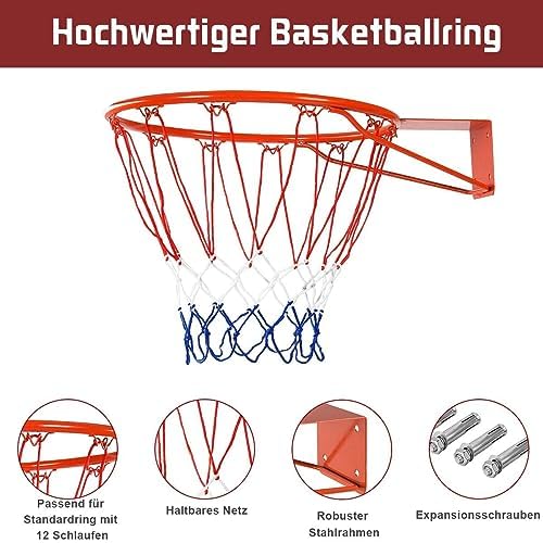FANTASK Unisex – Canestro da basket adulto rosso Ø 45 cm