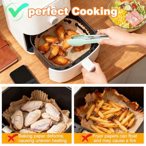 WGIDSKKI 12 Stück Magnetische Silikonschnallen für Heißluftfritteusen, Magnete Für Backpapier Befestigungsschnalle, Silikon Magnete für Einweg-Backpapier, verhindert Verrutschen und Verbrennen