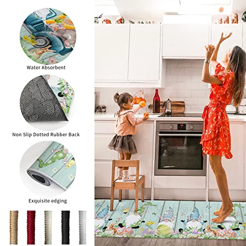 2 Piece Easter Day Kitchen Rug Set Easter Bunny Indoor Floor Mats For Spring Summer, Gnomes Mat Runner Rug Carpet Mat For Kitchen Home Decor (15.7" X 23.6"+15.7" X 47.2") - Easter Eggs Truck Rabbit #TOP5