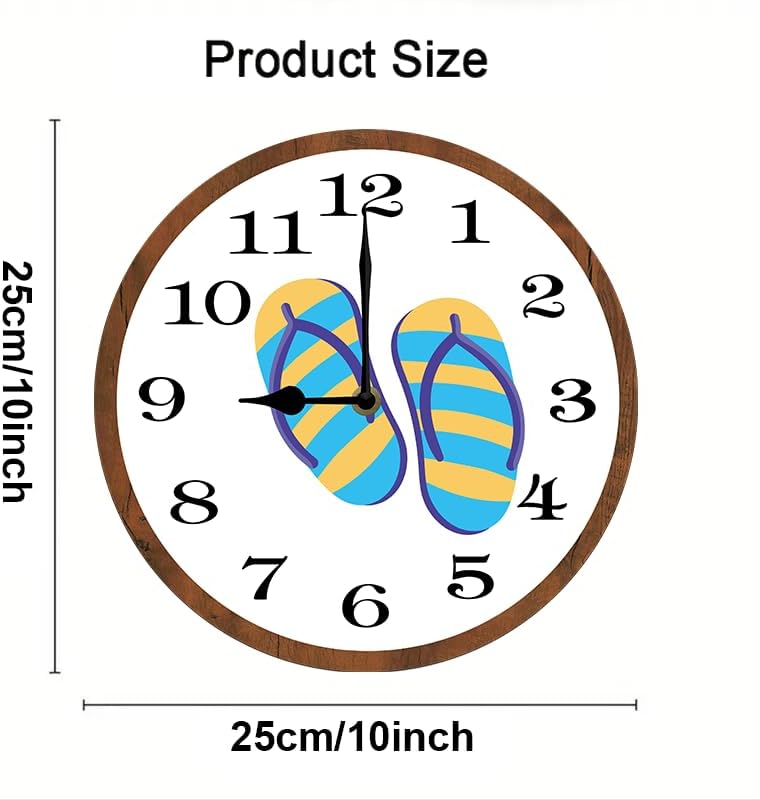 Miniatura 3 de Reloj de pared de madera de 10 pulgadas, funciona con pilas, hojas de arce de bosque otoñal, relojes de pared decorativos para interiores,