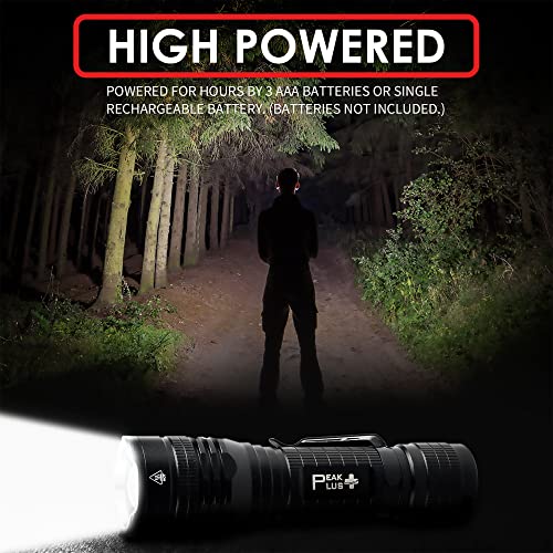 Peakplus Led Tactical Flashlight Ptac1000 [2 Pack] - Single Mode, High Lumen, Zoomable, Water Resistant, Flash Light - Camping, Outdoor, Emergency, Everyday Flashlights With Clip #TOP1