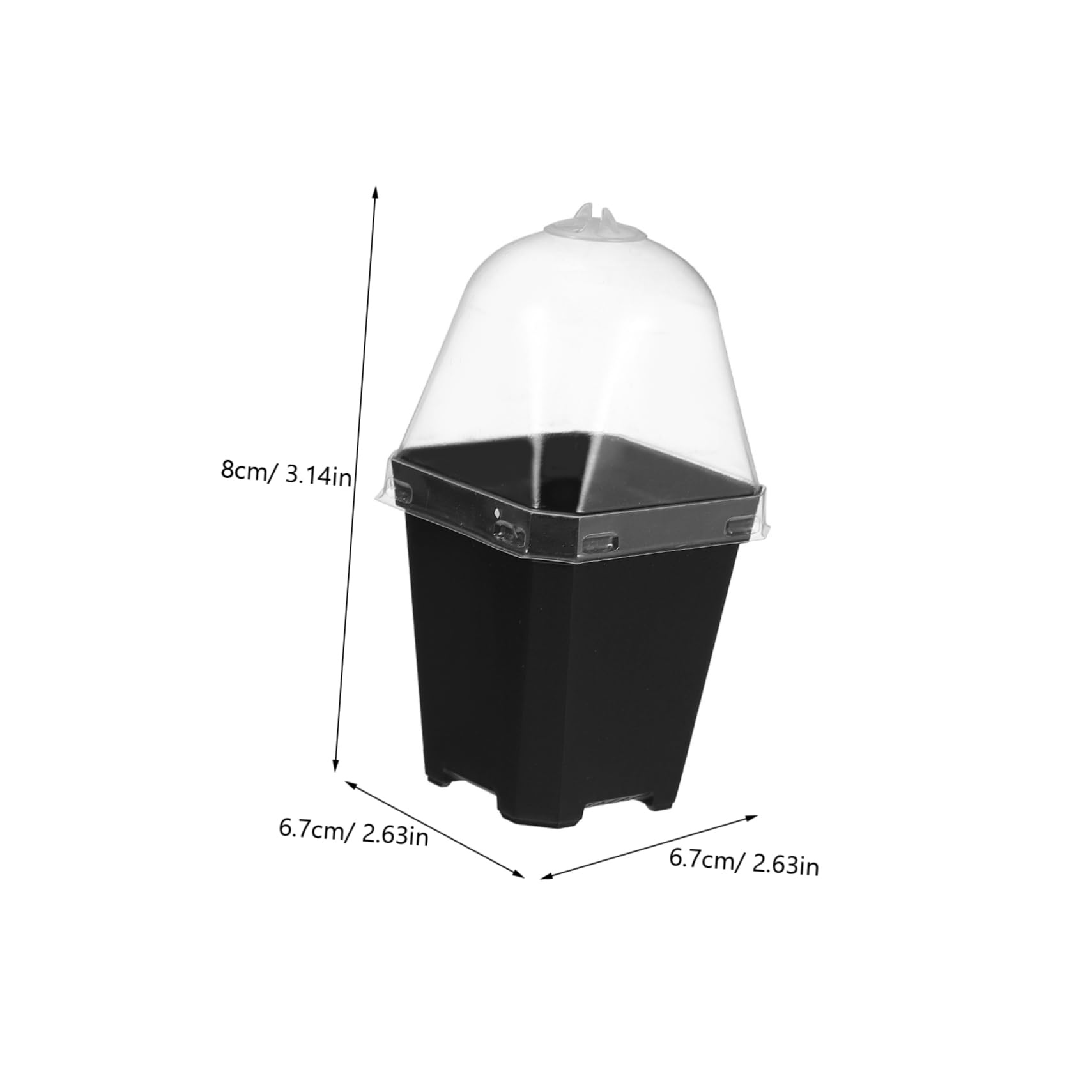 Toyvian Lot de 10 Pots de Semis en Plastique Épais Noirs Trous de Drainage pour Jardinage Intérieur et Extérieur, Conteneurs Solide pour Pépinière, Multiplications et Boutures de Plantes