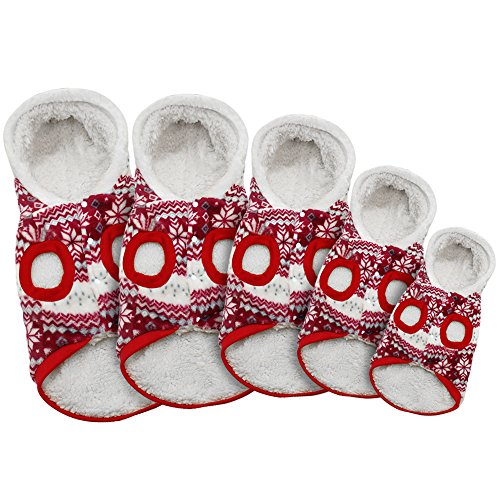 Beirui Cute Fleece Dog Jacket Pajamas Sweater - Christmas Dog Warm Coat Yorkie Soft Fleece Padded Vest - Warm Pet Jumpsuit Dog Accessories Hoodie,Red 12" #TOP4