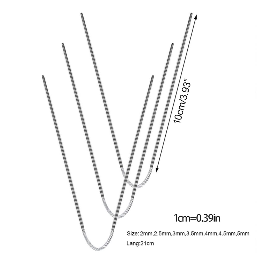 HOTUT Edelstahl Rundstricknadeln Set – 3 Nadeln 23 Cm Für Socken & Ärmel (4.5mm)