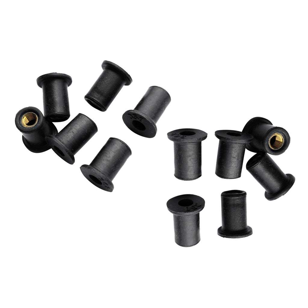 Lot De 25 Écrous De Puits M6 En Caoutchouc - Fixation Pare-Brise Moto Kayak Bateau