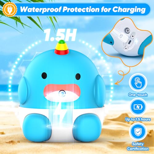 Water Table Pump Continuous Flow,Rechargeable Unicorn Toys Whale Pump,Battery Powered Water Pump Toy,Outdoor Water Play Table Accessories for Kids & Toddlers,Compatible with Step 2 — view 3