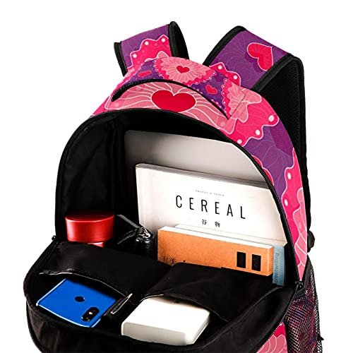 Sac à dos portable motif cœur rose protégeant votre ordinateur