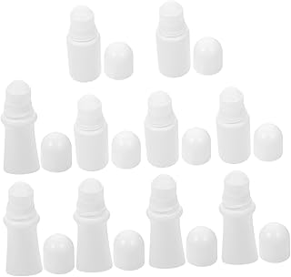 زجاجات دوارة للعطور، 10 قطع من زجاجات السوائل سعة 50 مل، زجاجات دوارة للعطور، زجاجات دوارة للزيوت العطرية، زجاجات دوارة قابلة لاعادة الملء، ابيض، من فوميز.