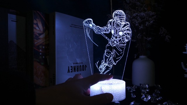Image of Lacrosse Gifts for Men, Lacrosse Night Light with Remote Control, 16 Colors Changing, Timer, RGB Flashing Mode and Dimmable, Gifts for Boys Christmas Decor