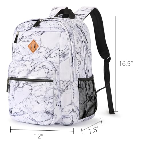 Image of ZORFIN 26L Backpack for College, and Travel: Water Resistant Bookbag - Marble