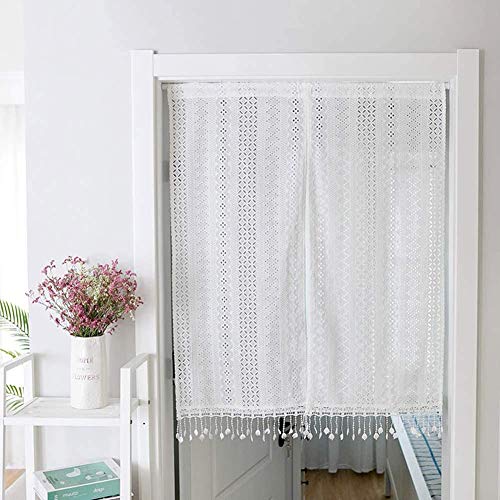 Cortinas de cocina blancas opacas y estilo bistró rústico para ventanas pequeñas 6