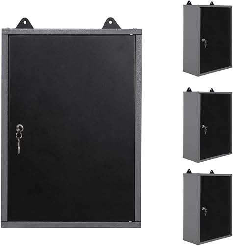 Miniatura 5 de JZD Gabinete de metal para colgar en la pared, gabinete de almacenamiento de 24 pulgadas de longitud con 1 puerta de bloqueo, para garaje, hogar,