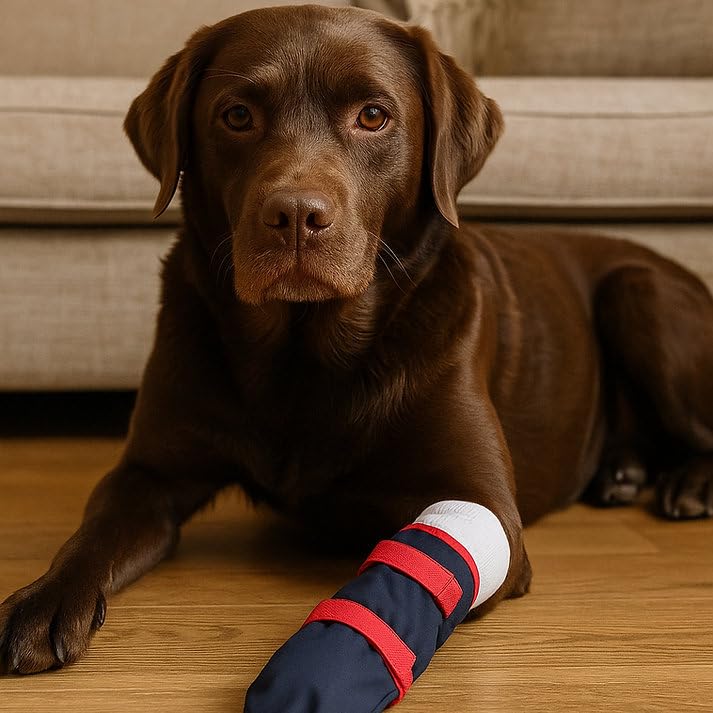 Delphi Dog Recovery Sock for Injured Paws. Anti-Lick Boot for Post-Surgery, Wound Protection & Healing, Soft Breathable Non-Slip Bootie for Medium, Large & Extra Large Dogs (Extra Large)