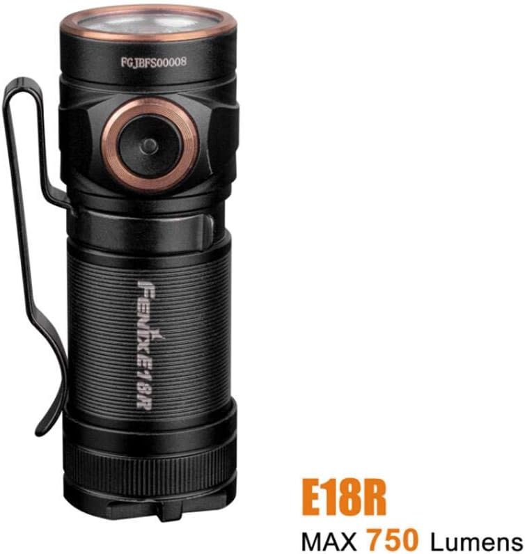 Fenix E18R Rear Magnetic Suction 16340 Energy Battery Small EDC Flash Torch for Natural Research Camping Hiking Emergency etc.