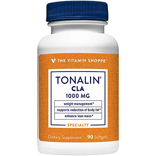 Tonalin CLA 1000mg Softgel, Conjugated Linoleic Acid 780mg from Safflower Seeds Supports Reduction of Body Fat, Stimulant Free, Gluten Free (90 Softgels) by The Vitamin Shoppe Tonalin CLA 1000mg Softgel, Conjugated Linoleic Acid 780mg from Safflower Seeds Supports Reduction of Body Fat, Stimulant Free, Gluten Free (90 Softgels) by The Vitamin Shoppe