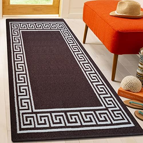 Prime Linens Super Absorbent Door Mat Non Slip - Heavy Duty Washable Doormats Floor Mats For Kitchen Office Chair Front Door Matt Indoor Outdoor (Green & Cream, 40 x 60 cm)
