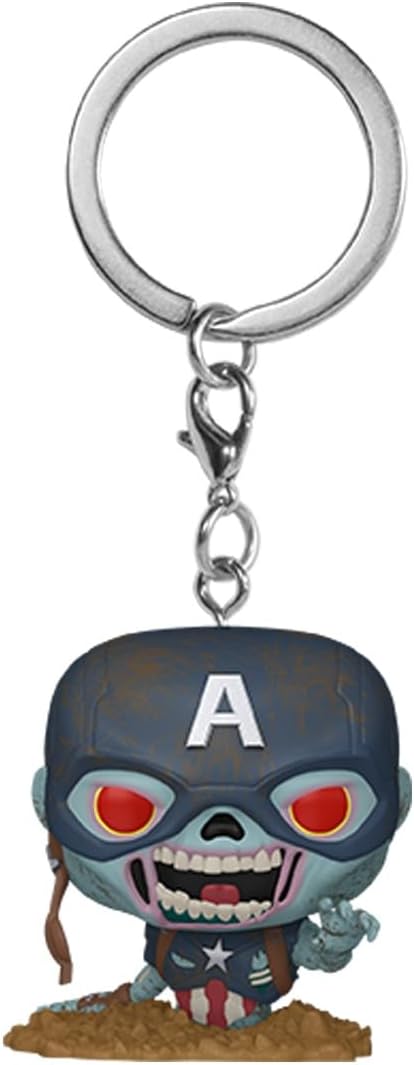 Funko Pop! Keychain: Marvel Zombies - Zombie Captain America - Novelty Keyring - Collectable Mini Figure - Stocking Filler - Gift Idea - Official Merchandise - Comic Books Fans - Backpack Decor