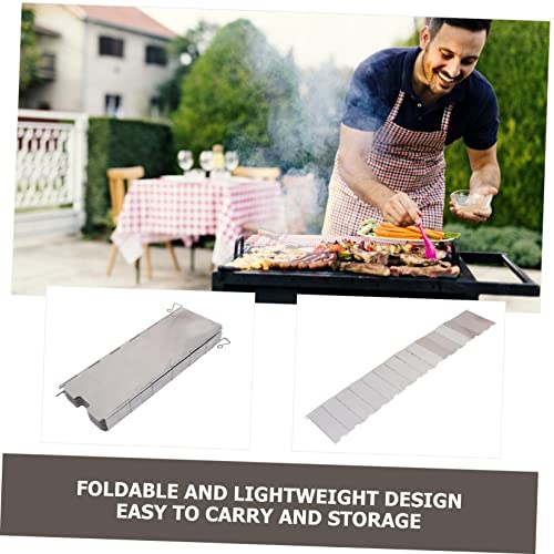 Ganazono 1Pc Barbecue Windshield Splatter Shield Guard Outdoor Windshield Outdoor Silver Aluminum Alloy Cooking Utensils Camp Stove Windshield Practical Bbq Windshield Hiking Supplies #TOP1