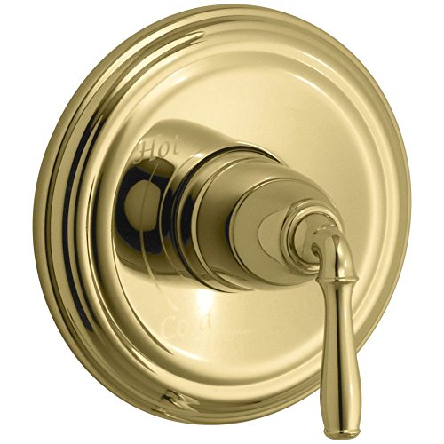 KOHLER K-T397-4-PB Devonshire Rite-Temp Pressure-Balancing Valve Trim, Vibrant Polished Brass