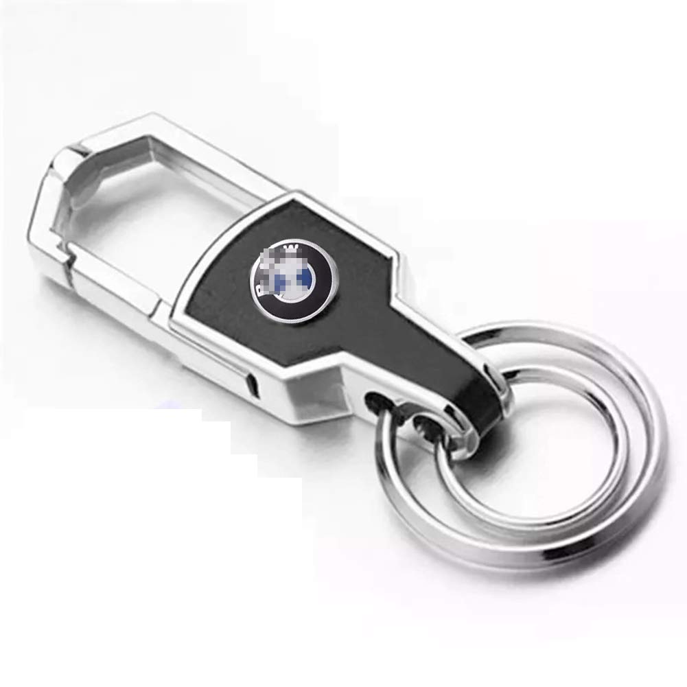 Duoles Genuine Leather Car Logo Keychain for BMW key ring Accessories (For BMW)