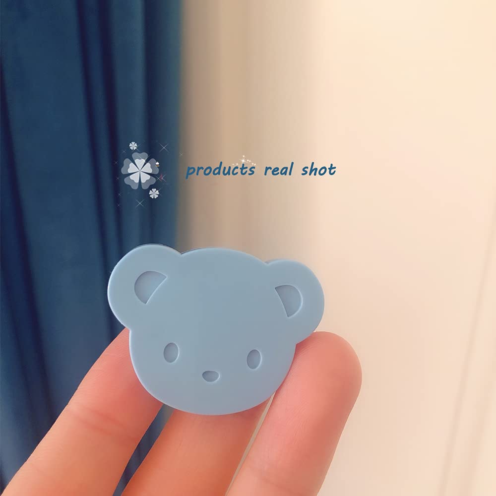 Lot de 6 épingles à nourrice pour bébé avec coque en plastique, clips de sécurité multifonctions pour fixer les vêtements de bébé, nappes et couches (ours bleu)