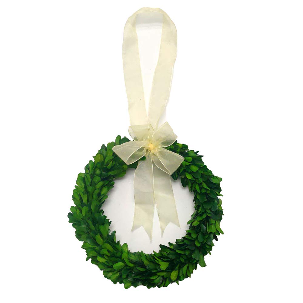 Zakonserwowany wieniec z bukszpanu, dekoracja, 15 cm, natura, prawdziwy, ręcznie wykonany bukszpan, okrągły wieniec, zielona girlanda do wnętrz, dekoracje wiejskie, wieniec, ściana okno, wystrój domu, 3 szt., 15 cm