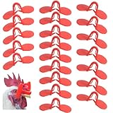 OHYER 100 Piezas Pollo Gafas Chicken Gafas Pollo Gafas de Pollo Gafas de Ojo de Pollo Rojo Plástico Grande Reutilizable común Uso Vasos para Aves de Corral para Evitar el picoteo de Las gallinas (1＃)