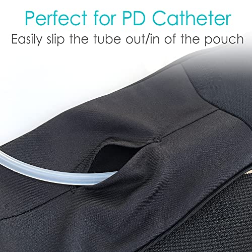 Diabelt Breathable Peritoneal Dialysis Belt With Mesh Pouch Pd Catheter Transfer Set Holder Accessories With Slits For G-Tube Feeding Tube Peg Tubing Stomach Women Men Adults Black, Large (Pack Of 1) #TOP4