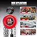 Big RED TR9010-7 Hand Chain Hoist: 2 Heavy Duty Hooks, Manual Chain Fall for Warehouse Building and Automotive Machinery, 1 Ton (2000 Lbs) Capacity,8ft/2.5m