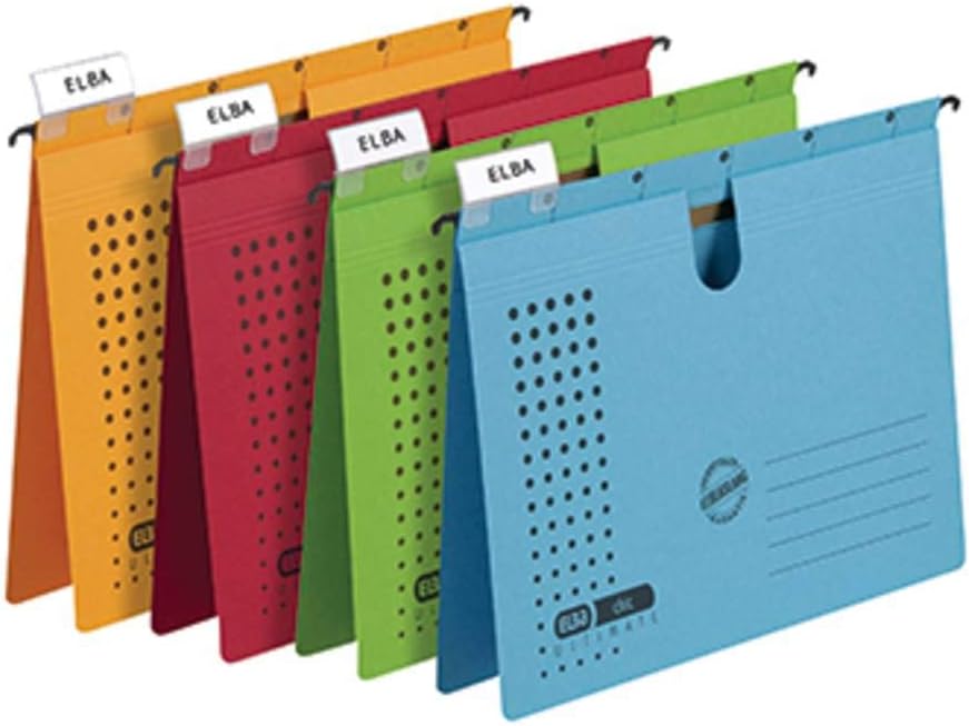 Elba Recycled Card for DIN A4 Hanging File 5 piece Yellow
