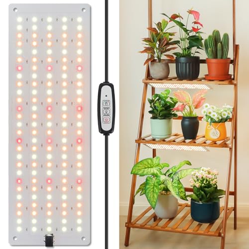 LBW LED Grow Light, Full Spectrum Grow Light with 4 Dimmable Levels and Auto On/Off Timer, 135 LEDs Plant Grow Lamp for Seedlings, Veg, Bloom and Succulents, Ideal for Indoor Plants,One Pack
