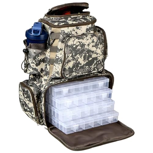 Zaino da Pesca Con Cassette Incluse - Per Organizzare Accessori, Valigetta Blackbass, Luccio, Carpa, Surfcasting e Pesca da Riva