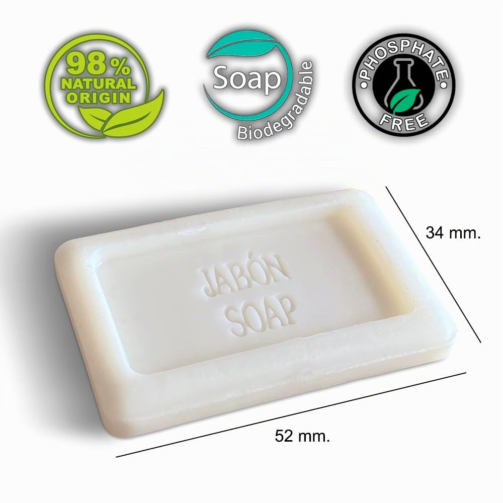 GPQ - Pastilla de Jabón NATURE | 500 Und. x 8 Gr. | 98% Natural Origin | Amenities Hotel | Para Hotel, Casa Rural, Apartamento, Crucero, AirBnB, etc… | Fabricado en España