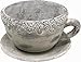 Pflanztopf Tasse groß, Zement, grau, 27 cm, Blumentopf Antik Design Teetasse