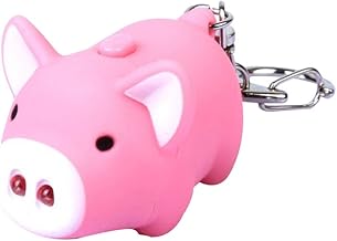 Gemini_mall® Porte-clés cochon mignon avec lumière LED tactile avec son pour sac de voiture