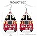 Fireman and Fire Engine Leather Earrings for Women Girls Cartoon Firefighter Helmet Fire Red Truck Earrings Teardrop Earrings Dangle Earrings Decoration Christmas