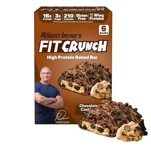 FITCRUNCH Snack Size Protein Bars Chocolate Chip Cookie Dough