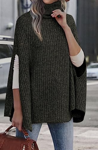 KIRUNDO Womens Turtleneck Chunky Poncho Sweater - image 6