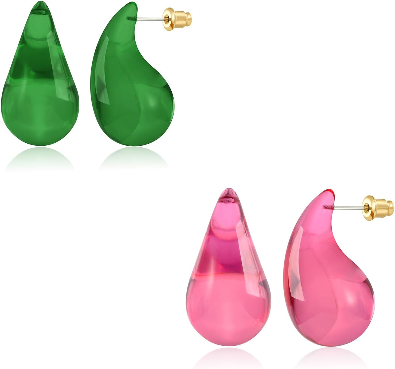 Pink Teardrop Earrings Green Teardrop Earrings For Women
