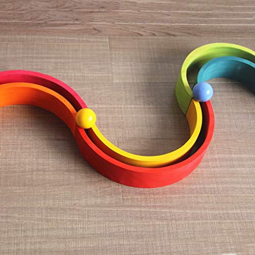 MagiDeal 6 x Holzkugeln Regenbogen, Regenbogen Bälle, Kinder Pädagogisches Lernspielzeug Holzspielzueg, Durchmesser: Ca. 4,5 cm – Ansicht 3