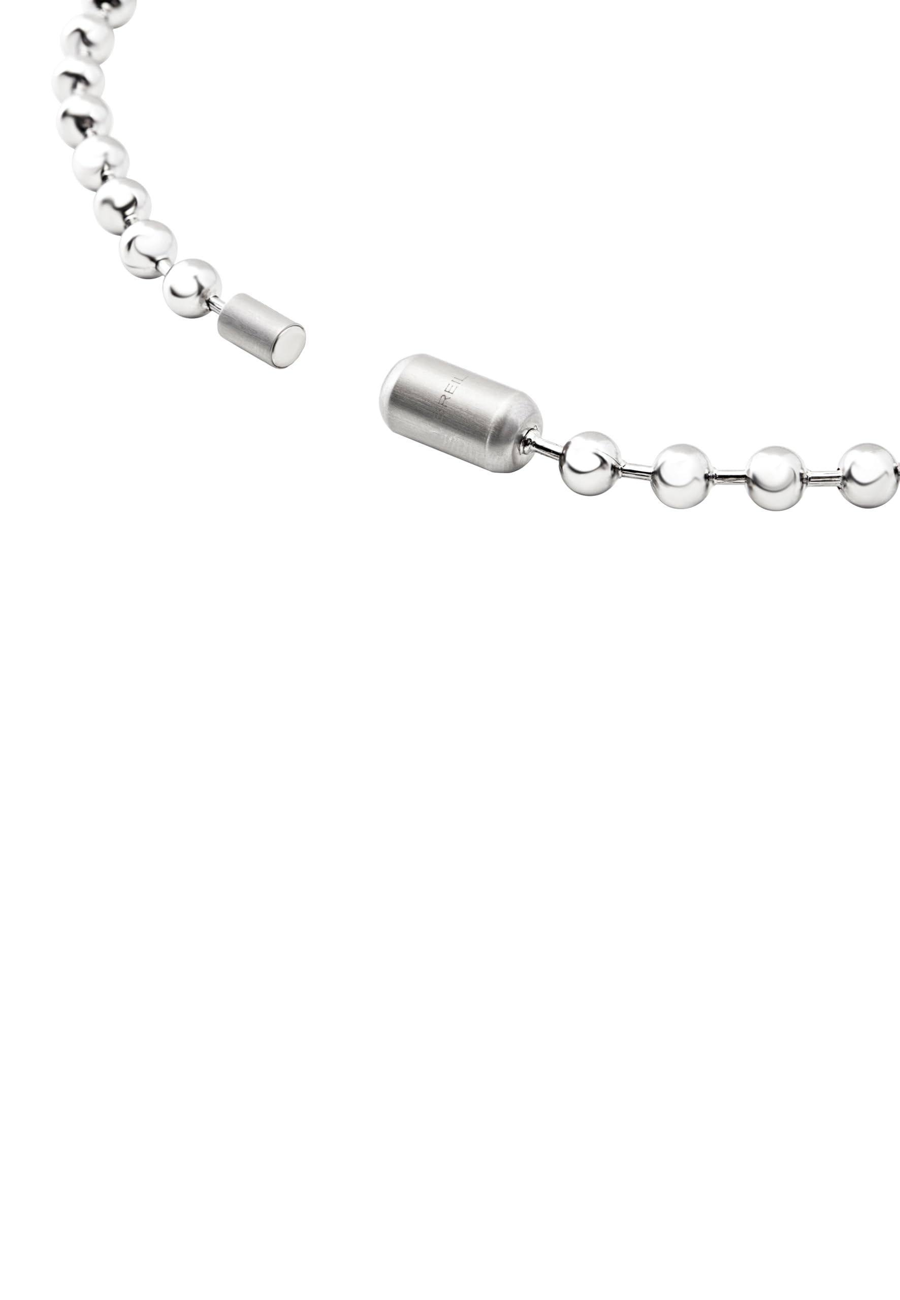 Breil, Collezione Bubble, Collana Uomo in Acciaio, Catena con Sfere in Acciao Lucido, Chiusura con Magnete, Lunghezza 52 cm