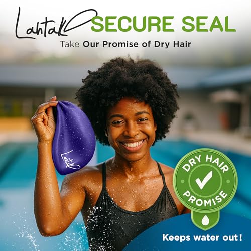 Large Swim Cap for Long Hair - Waterproof Durable Silicone Swimming Cap for Braids, Dreadlocks, Weaves, Afros, Curls – Swim Caps for Women & Men – Anti-Leak Seal for Pool, Beach, Laps & Water Workouts - Thumbnail 4