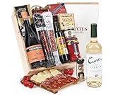 Lote 218: Cesta de Navidad Gourmet en Estuche de Madera con Vinos Rioja Reserva - Ibéricos a domicilio gourmet